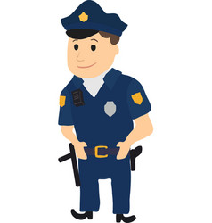 Cartoon policeman character on white background Vector Image