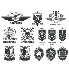 Air force labels vintage army badges military Vector Image