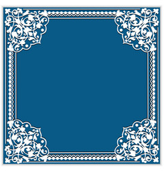 Square cutout paper frame with lace corner Vector Image