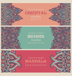Set of three horizontal cards or flyers with Vector Image