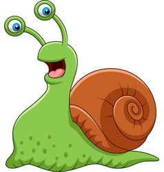 Cartoon happy snail isolated on white background Vector Image