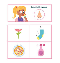 Five senses poster taste sense presentation page Vector Image