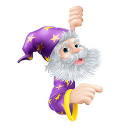 Cartoon wizard with wand Royalty Free Vector Image