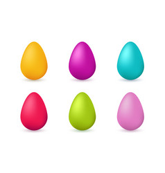 Easter eggs emoji set cute funny emotional icons Vector Image