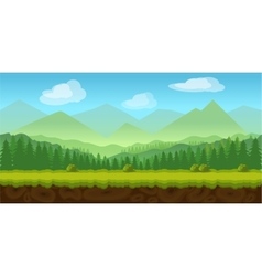 Cartoon classic forest woods landscape with trees Vector Image