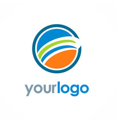 Round abstract line company logo Royalty Free Vector Image