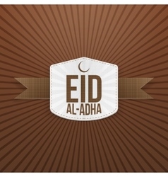 Eid al-adha greeting white badge vector