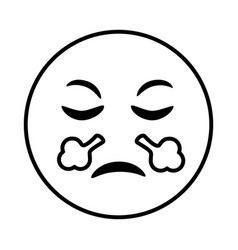 Angry emoji face smoke coming out his nose flat Vector Image