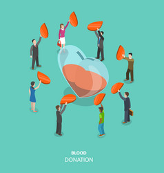 Isometric flat concept volunteering and Royalty Free Vector