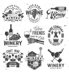 Set Of Winer Company Badge Sign Or Label Vector Image