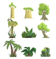 Jungle landscape elements Royalty Free Vector Image