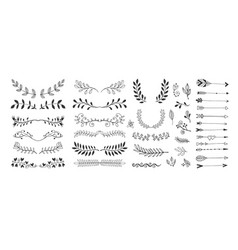 Set hand drawing page dividers borders and Vector Image