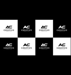 Ac a c brushed letter logo design with creative Vector Image