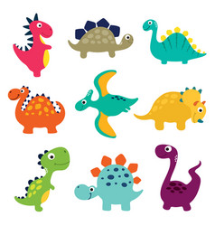 Cute cartoon dinosaurs Royalty Free Vector Image