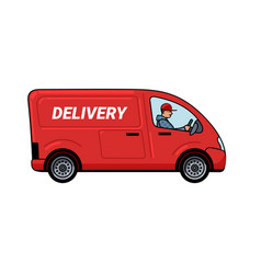 Cartoon delivery cargo truck Royalty Free Vector Image