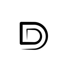 Letter d icon logo black symbol design Royalty Free Vector