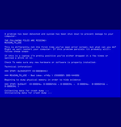 Blue Screen Death Bsod Fatal Driver Royalty Free Vector