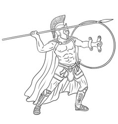 Ancient greek warrior Royalty Free Vector Image