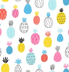 Hand drawn pineapples set Royalty Free Vector Image