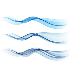 Set blue abstract wave design element Royalty Free Vector