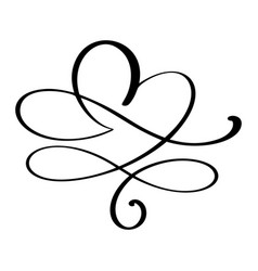 Hand drawn love border flourish heart separator Vector Image