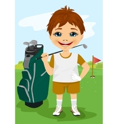 Handsome male golfer with a golf club Royalty Free Vector