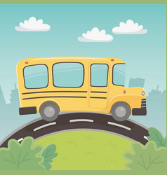 School bus transportation to education travel Vector Image