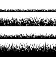 Modern Black Grass Silhouette Set Royalty Free Vector Image