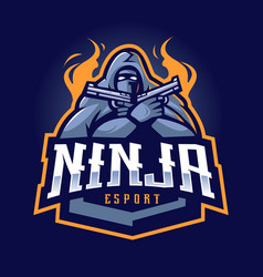 Ninja esport mascot logo Royalty Free Vector Image