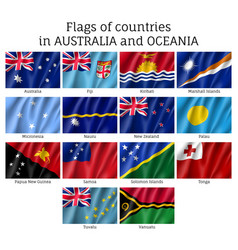 Flags countries australia and oceania flat style Vector Image