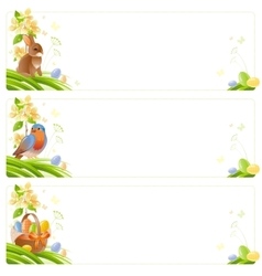 Spring banner border cute forest scene green Vector Image