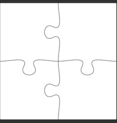 4x4 jigsaw puzzle blank template background light Vector Image