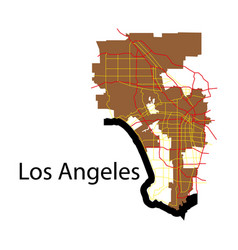 Los angeles california map Royalty Free Vector Image