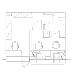 Standard furniture symbols used in architecture Vector Image