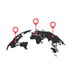 World map with pins royalty free vector image vectorstock