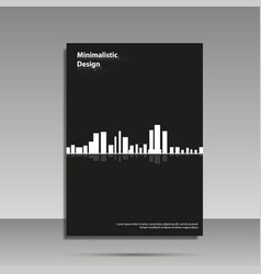 minimalist design black and white brochure vector image