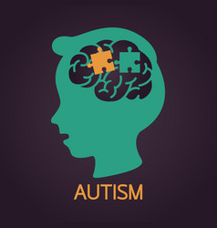 Autism awareness puzzles autistic children icons Vector Image