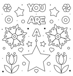 Thank you coloring page Royalty Free Vector Image