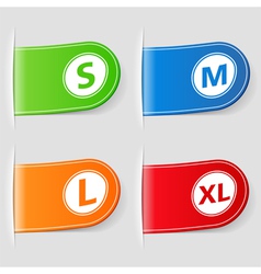 Set of realistic size clothing label isolated Vector Image