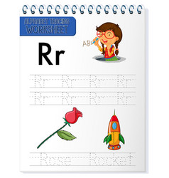 letter r tracing worksheets vector images over 180
