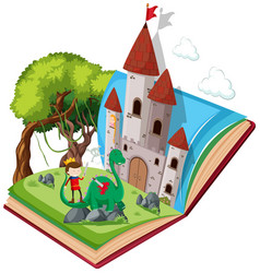 Open Book Fairy Tale Theme Royalty Free Vector Image