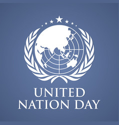 United nation day banner in flat style Royalty Free Vector