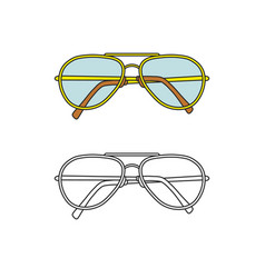 Hand-drawn outline isolated pair glasses Vector Image