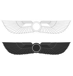 Ancient egyptian symbol winged sun Royalty Free Vector Image