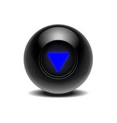 Realistic black eight ball of predictions Vector Image