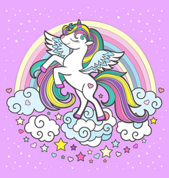 Magic rainbow unicorn cartoon image Royalty Free Vector