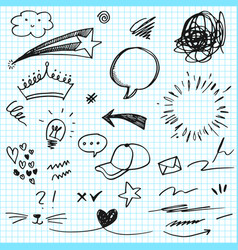 Hand drawn set elements for concept design Vector Image
