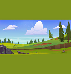 Cartoon background bright green field Royalty Free Vector