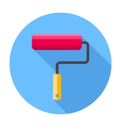 Paint brush flat design icon Royalty Free Vector Image