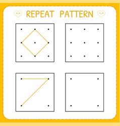 Trace line worksheet for kids trace pattern Vector Image